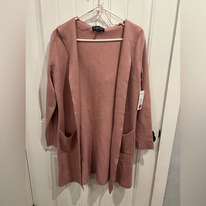 Frank Lyman Dusty Pink  Open Front Hooded Cardigan S